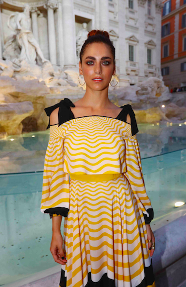 Miriam Leone attends the Fendi Roma 90 Years Anniversary fashion show at Fontana di Trevi on July 7, 2016 in Rome, Italy.