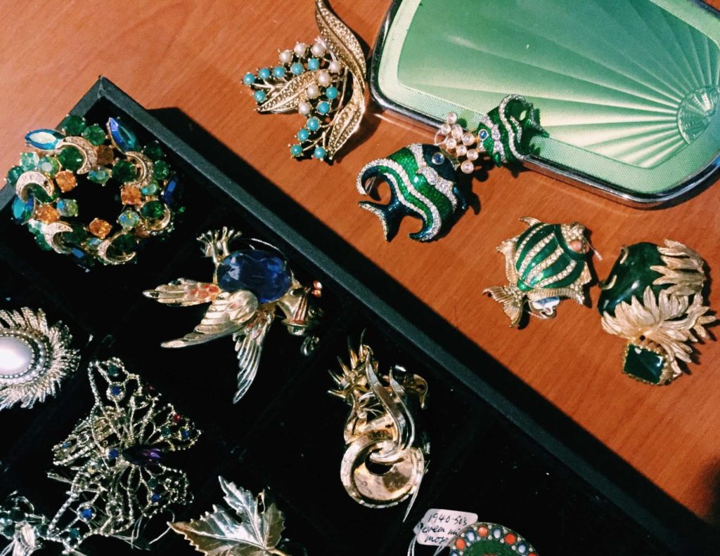 Trinkets are treasures, brooches are among a favourite with the regulars of the showroom