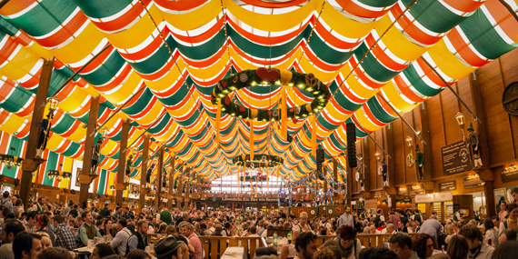 The Hippodrom beer tent on the Theresienwiese Oktoberfest fair grounds in Germany; Image: Shutterstock
