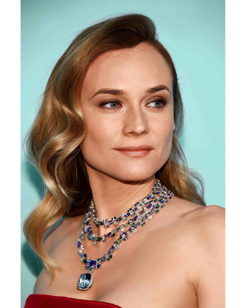 Diane Kruger in jewels from the 2016 Blue Book collection at the premiere of the Tiffany & Co. Blue Book