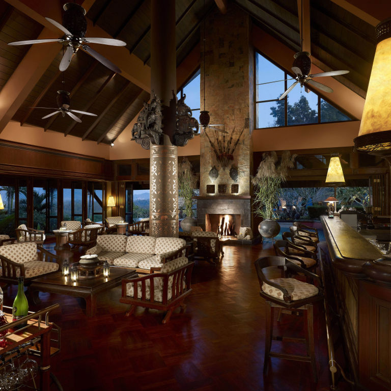 The bar at Anantara Golden Triangle Elephant Camp & Resort; Courtesy of Anantara
