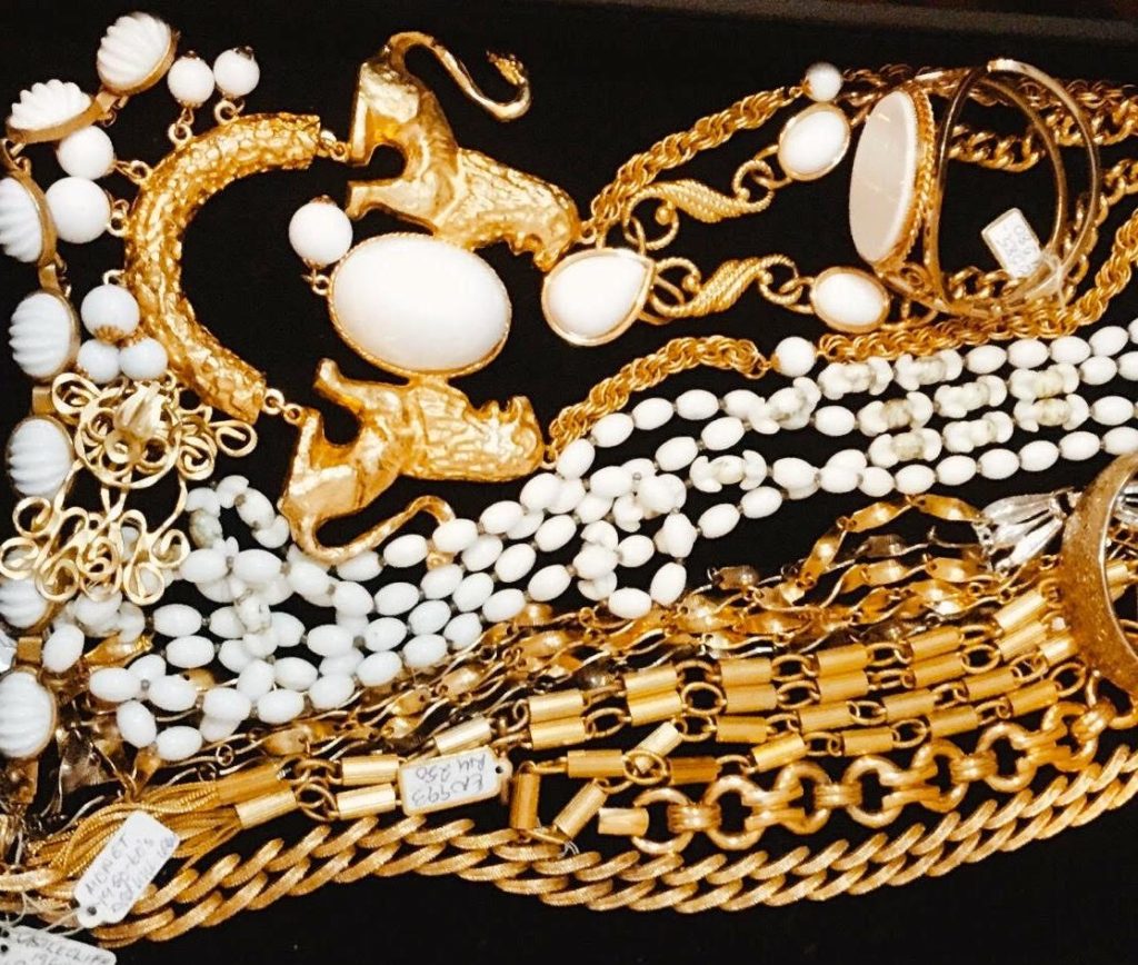 A resplendent assortment of jewellery in white and gold