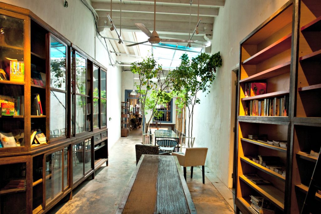 The Reading Room in China House boasts a plethora of literature for guests to browse and roam in a land of words.