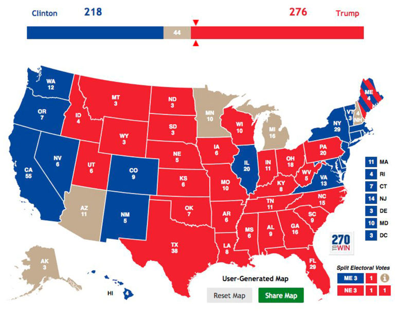 How and where Trump managed to beat Hilary Clinton