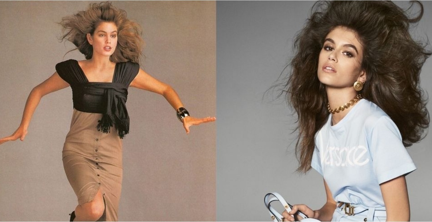 Cindy Crawford and Kaia Gerber Look Identical in Their Versace Campaigns, 30 Years Apart