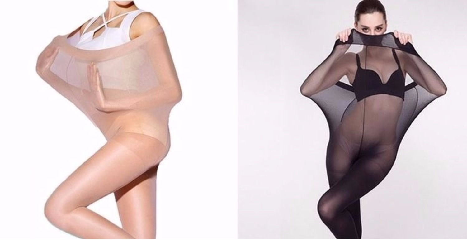 These Plus-Size Tights Were Advertised By Being Stretched Out Over Slim Models