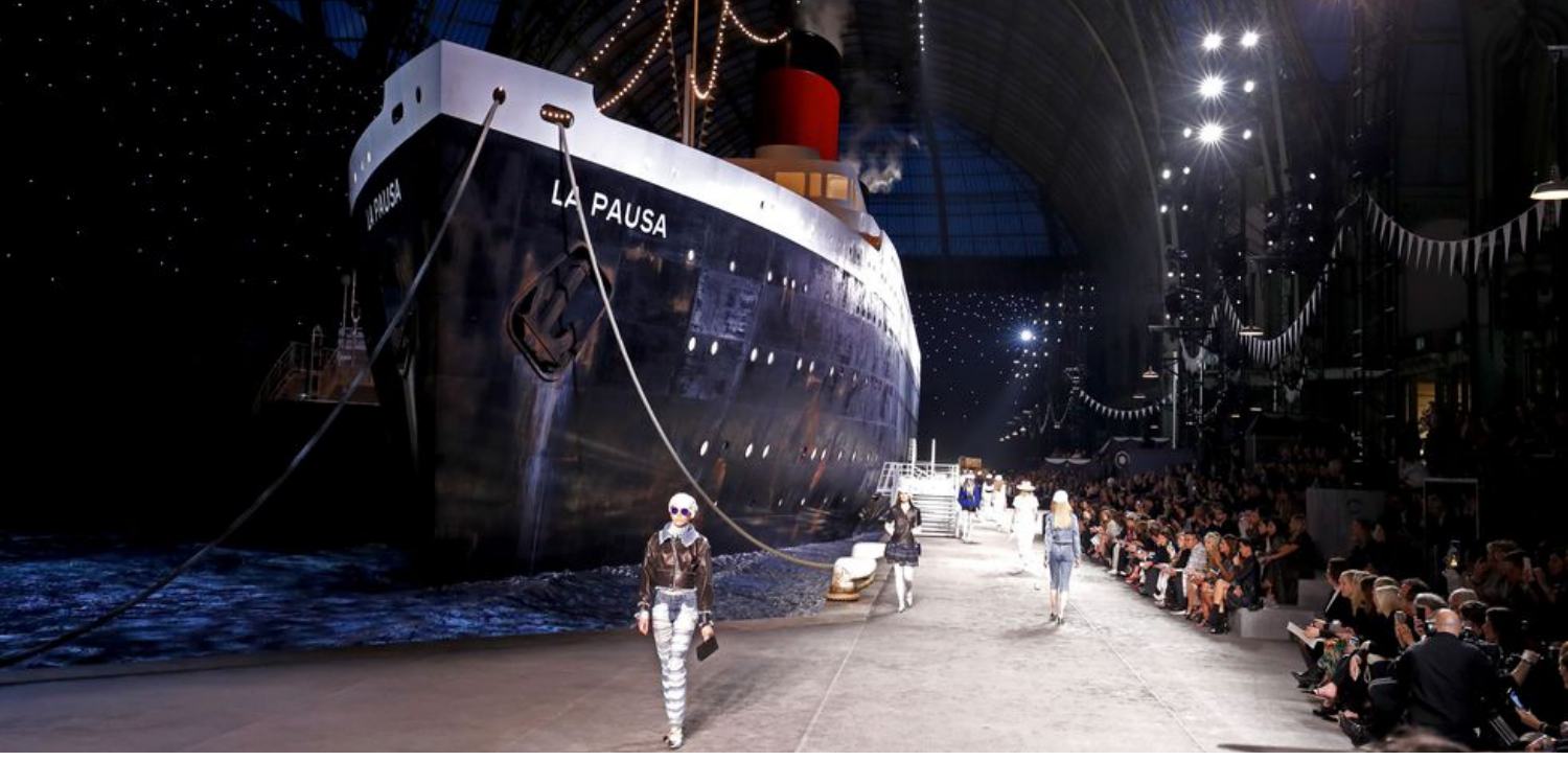 Chanel Had An Actual Cruise Ship On The Runway of Its Cruise 2019 Show