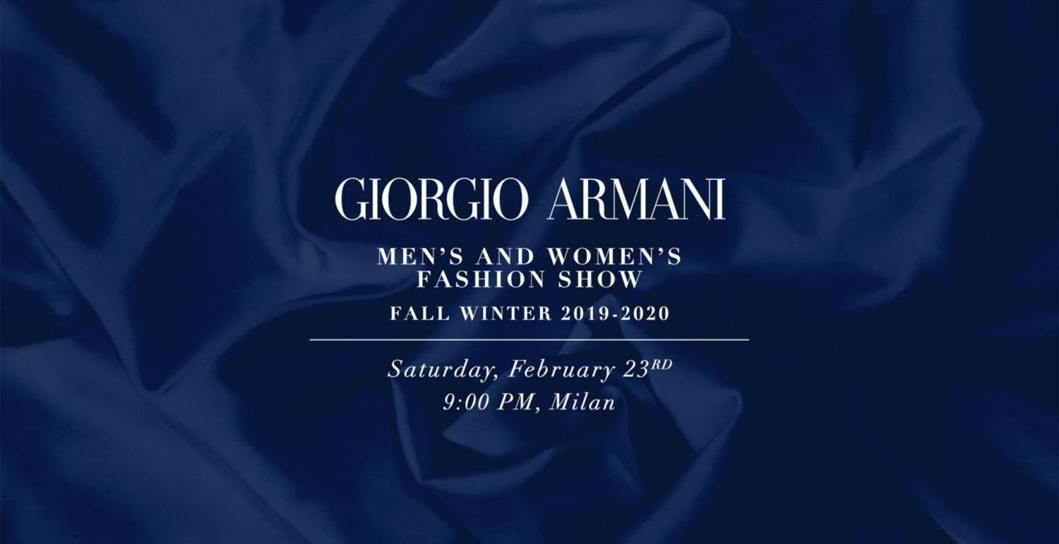 Live From Milan: Giorgio Armani Fall/Winter 2019 Runway Show