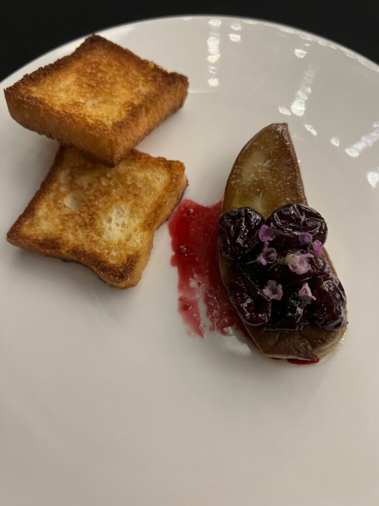 Foie gras with Cherries.