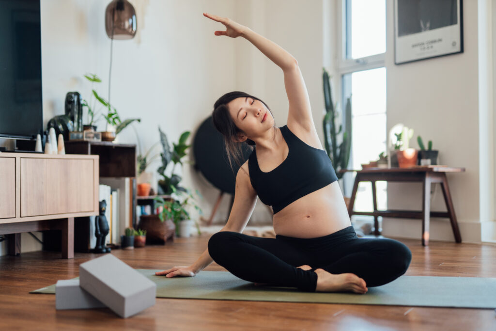 Healthy and active pregnancy lifestyle concept