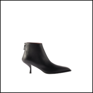 best work shoes 2023. Classic black ankle booties from The Row.