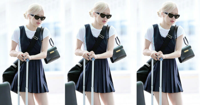 blackpink rose airport look