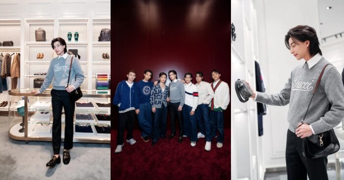 Gucci invites brand ambassador gulf kanawut to the exchange trx for Gucci Ancora