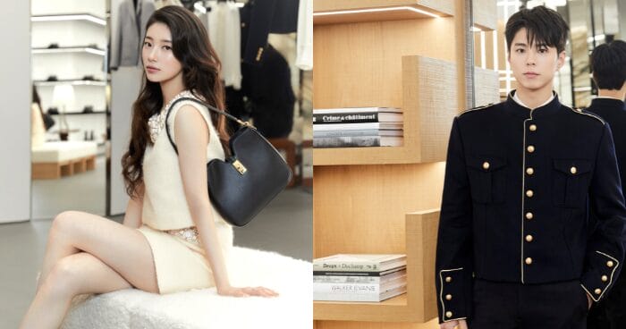 celine global brand ambassadors park bo-gum and suzy bae at ion orchard singapore