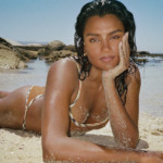 British actor Simone Ashley for the Burberry x Hunza G Capsule collection