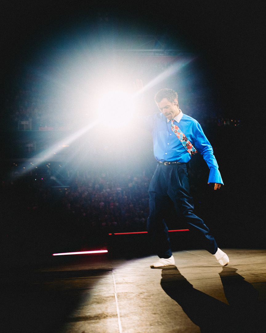 harry styles in celine for 'together, together' tour in amsterdam