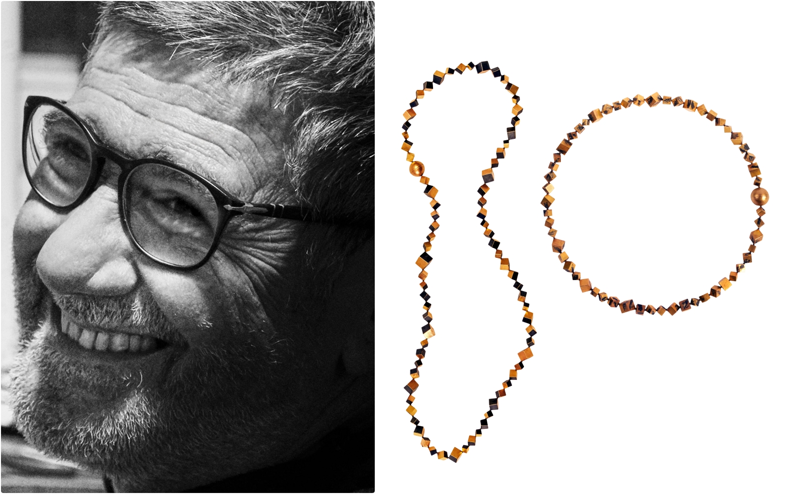 Graziano Visintin of Italy, and his "Collier (2025)" necklaces.